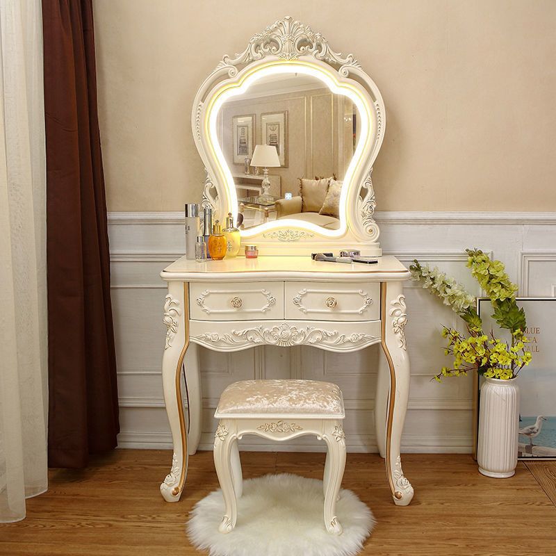 European-Style Dressing Table Bedroom Makeup Table Internet Celebrity Ins Multifunctional Princess Dressing Table Small Apartment Pastoral Makeup Table