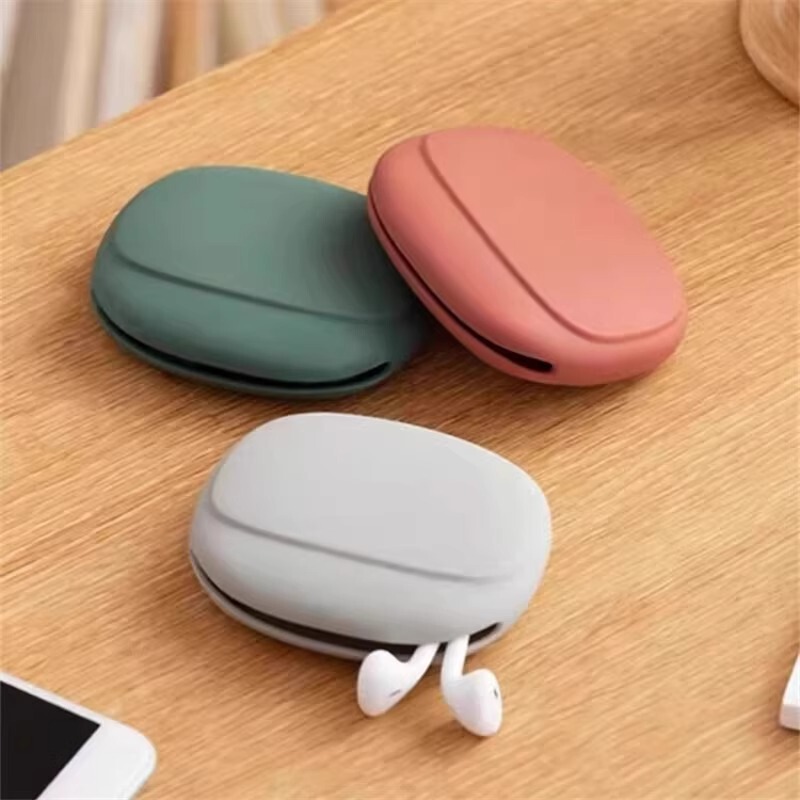 Wired Headphone Storage Box Data Cable Silicone Bag Protective Cover Bluetooth Headphone Storage Bag Wireless Headphone Organizer Bag