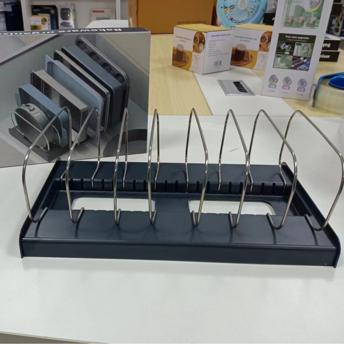 국경 간 개폐식 조절 식 베이킹 팬 랙 주방 용품 냄비 서랍 보관 랙 주방 보관 랙 냄비 뚜껑 정리 랙