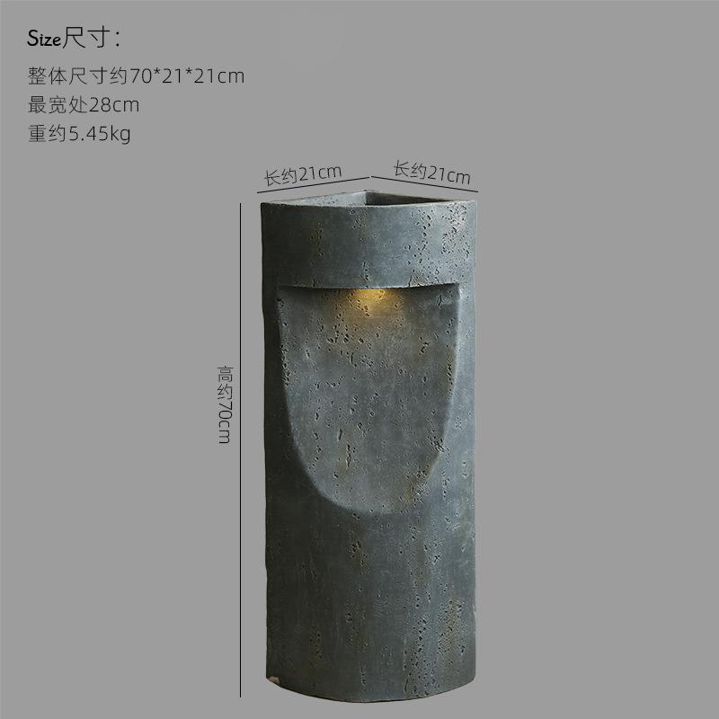 1/4 원형 기둥 꽃꽂이 조명 70cm