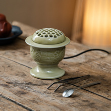 陶瓷电子香炉沉香檀加热香炉电熏炉定时调温电熏香炉家用摆件精油