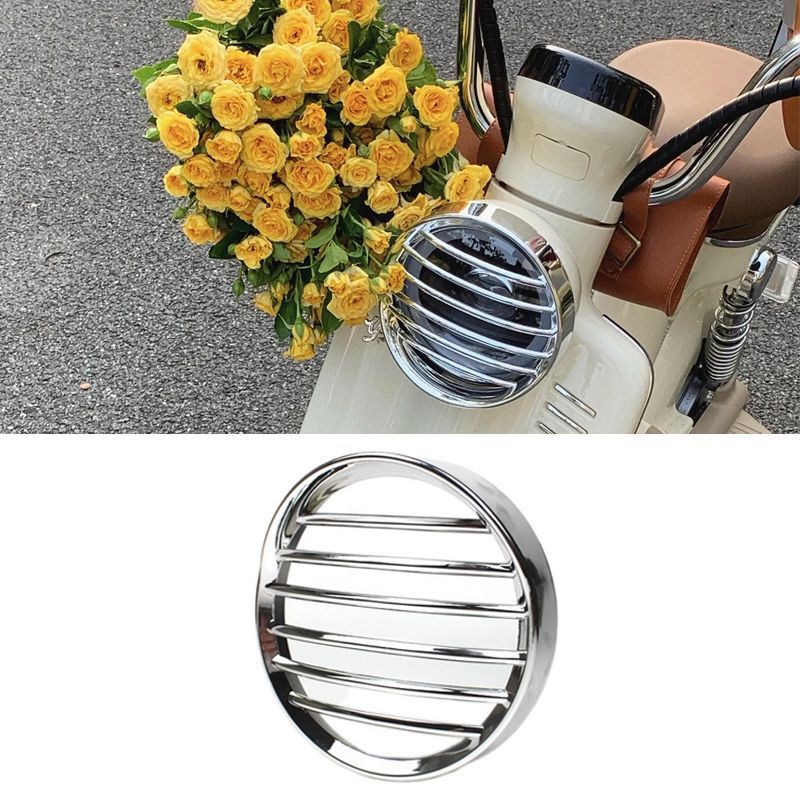 Yadi Guanneng Modern Retro Headlight Cover Metal Electroplated Silver Hollow Plastic Silver Lampshade Decoration Modification Accessories
