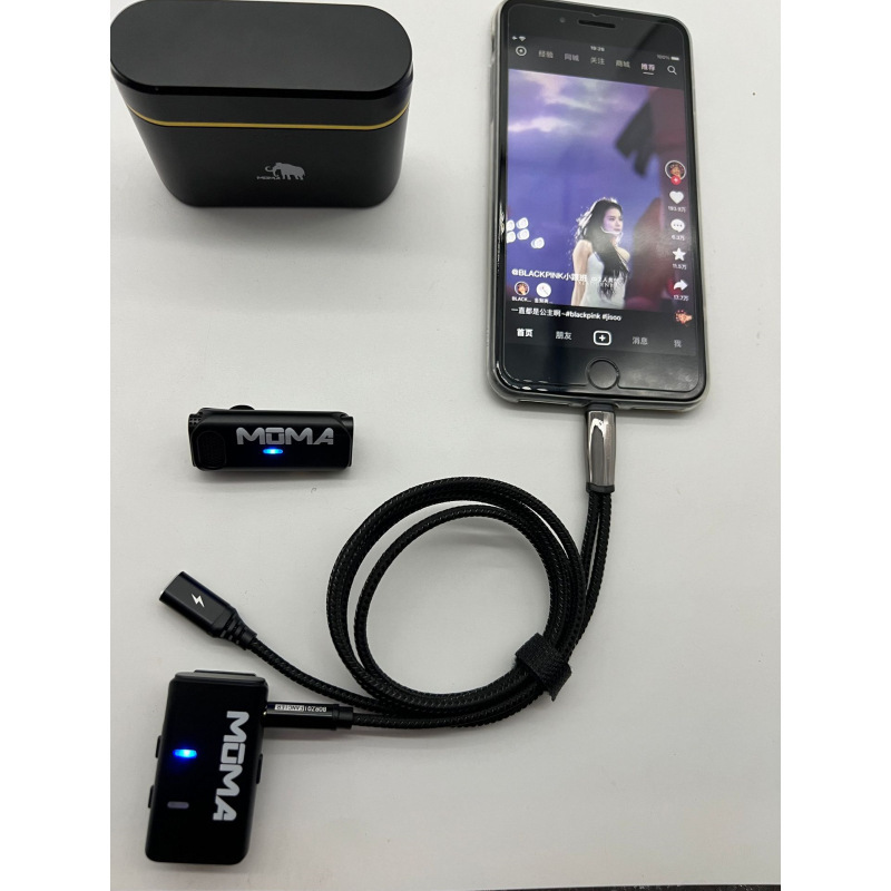 Suitable for mammoth rod wireless collar clip microphone adapter Apple Android live broadcast with receiver