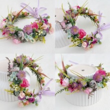 新款欧美新娘花环头饰伴娘花童花冠海边度假婚纱影楼写真饰品