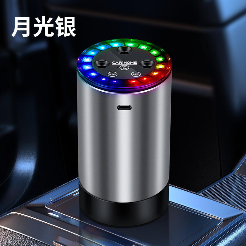 Nueva luz de atmósfera controlada por voz inteligente de automóviles aromáticos USB recargable nano spray pulverizador de incienso portátil fábrica al por mayor