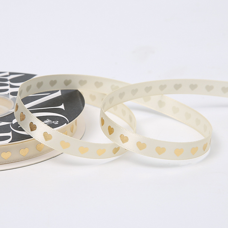1cm en forma de corazón cinta flor embalaje cinta de poliéster pastel regalo floristería embalaje vendaje cinta ramo