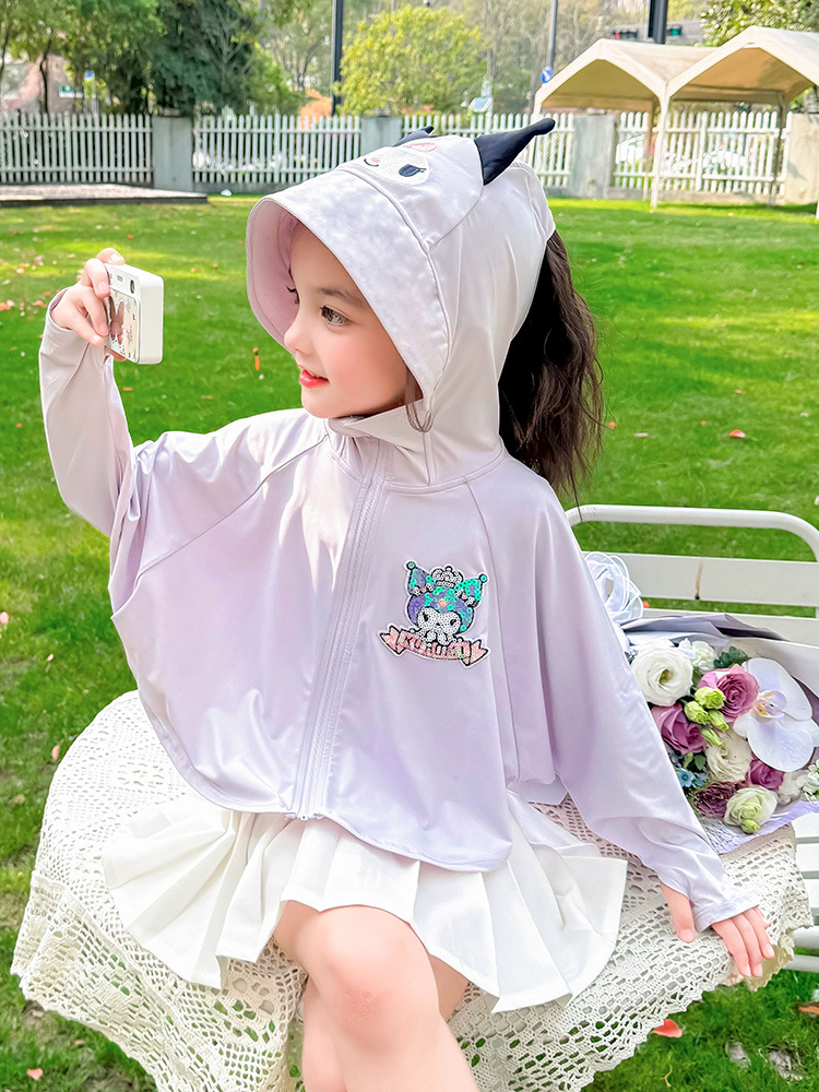 Ropa de protección solar con capucha para niñas verano 2025 nuevo estilo para niños, ropa de protección solar de verano delgada para niñas