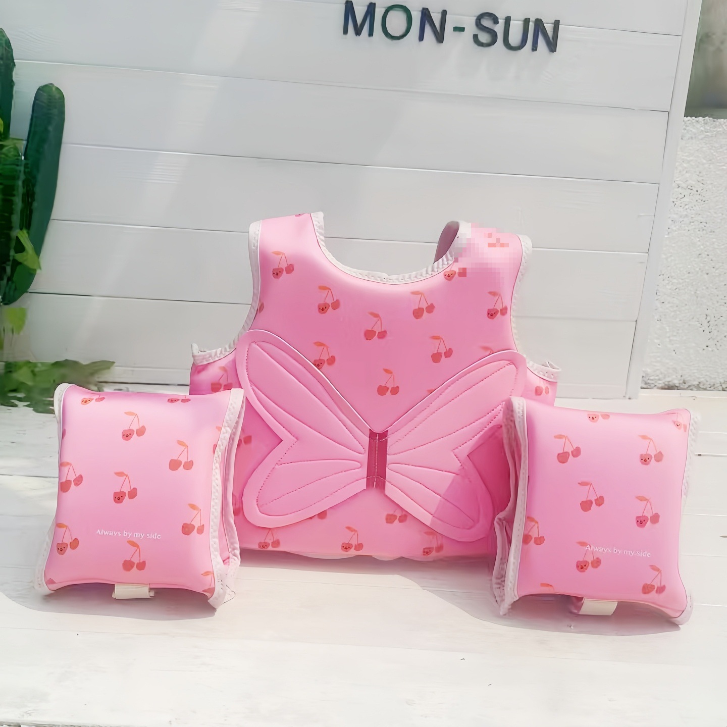 [업그레이드된 부력슈트+팔세트] 체리핑크 스타일 [아동복 10-22.5kg 권장]