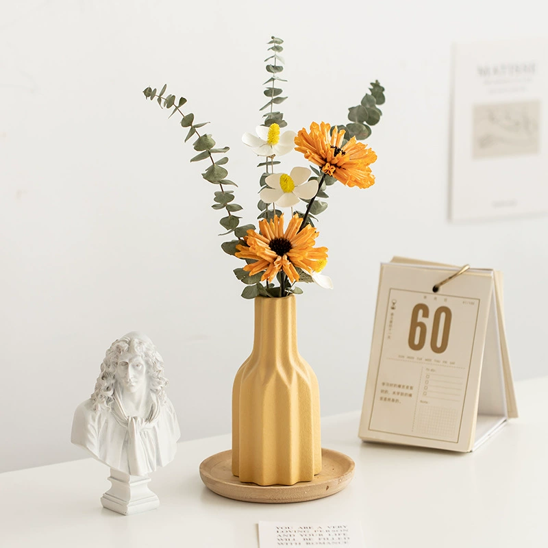 Скандинавская простая креативная Керамическая маленькая ваза украшение легкая Роскошная гостиная Цветочная композиция из сухих цветов украшение горшок ваза оптом