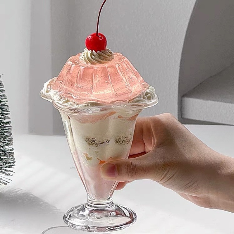 Simple ins viento taza Buffet helado postre pasha taza de helado irregular red bebida fría taza de pies cortos