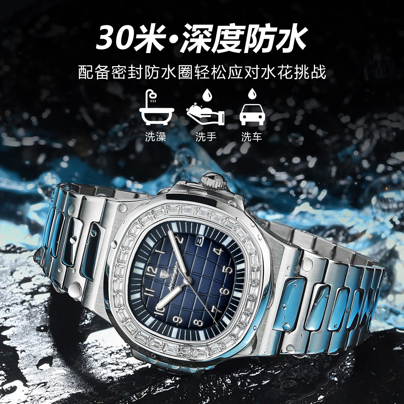 Poedagar/Poedagar 925 Swiss Brand New Luxury Men's Watch Waterproof Luminous Quartz Watch