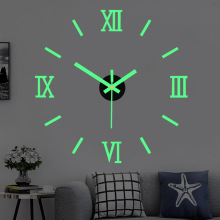 夜光创意亚克力挂钟diy简约个性3D墙贴时钟家居爆款静音装饰钟表