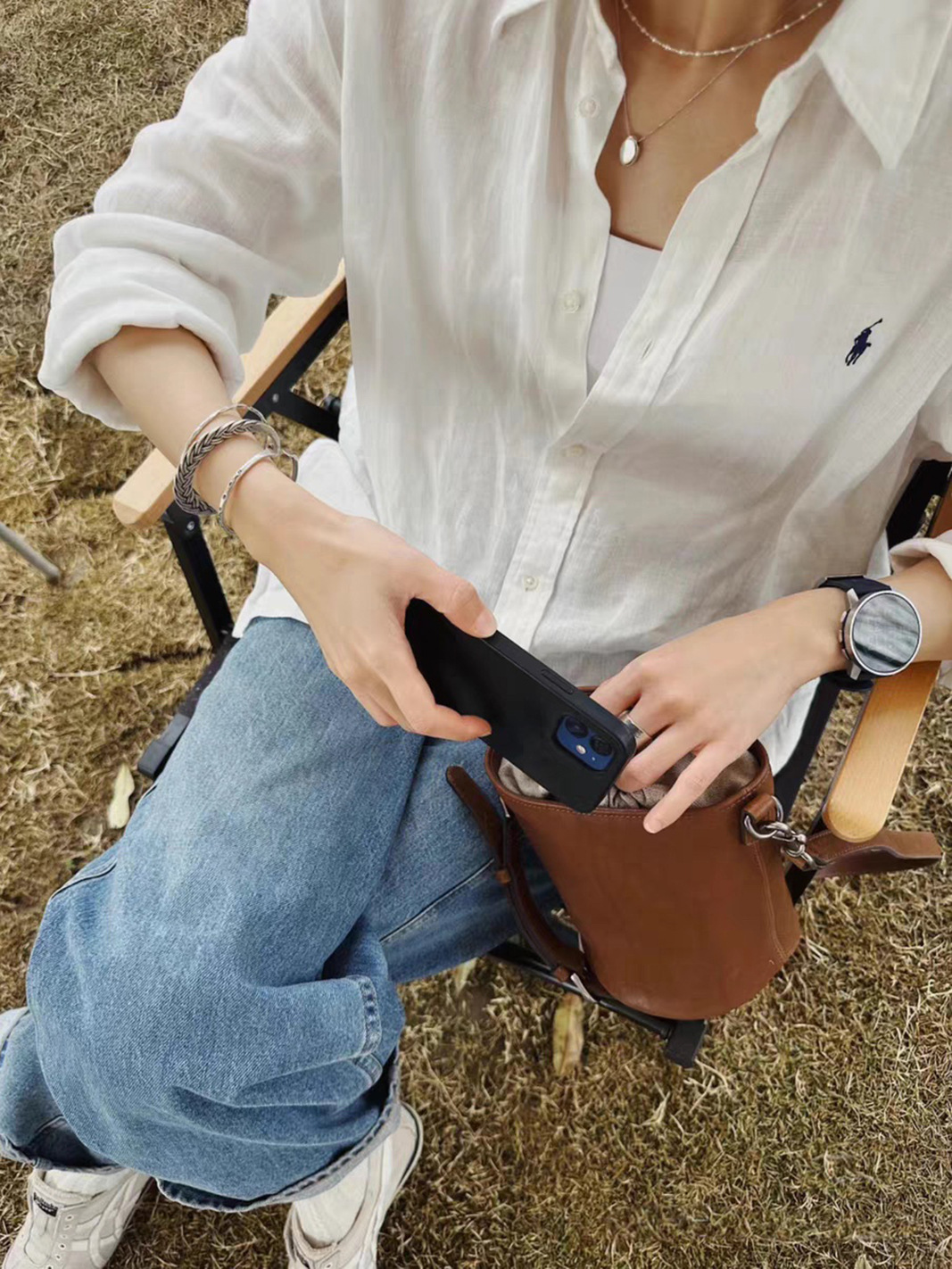 2025 Spring and Summer New Linen Shirt Sunscreen Women's Coat Pony Embroidered Cotton and Linen Loose Casual Slimming Women's Shirt 3