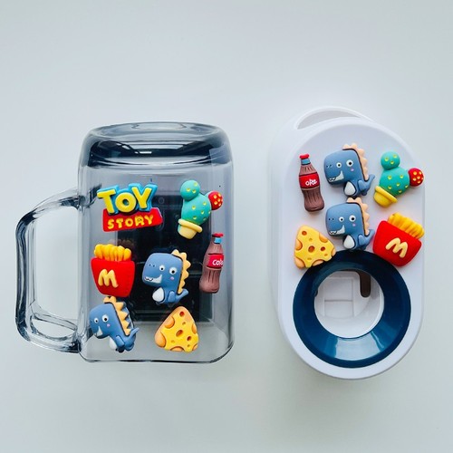 Children's toothpaste squeezing artifact cartoon cute automatic toothpaste squeezer wall-mounted manual toothbrush storage rack set