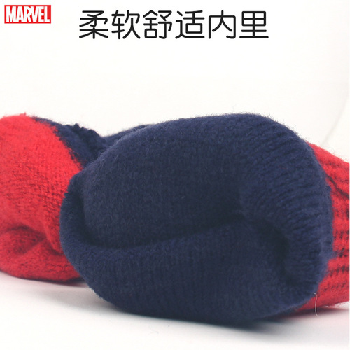 Disney Half Finger Gloves Princess Children's Primary School Students Autumn and Winter Warm Five-Finger Flip Magic Knitted Wool Gloves