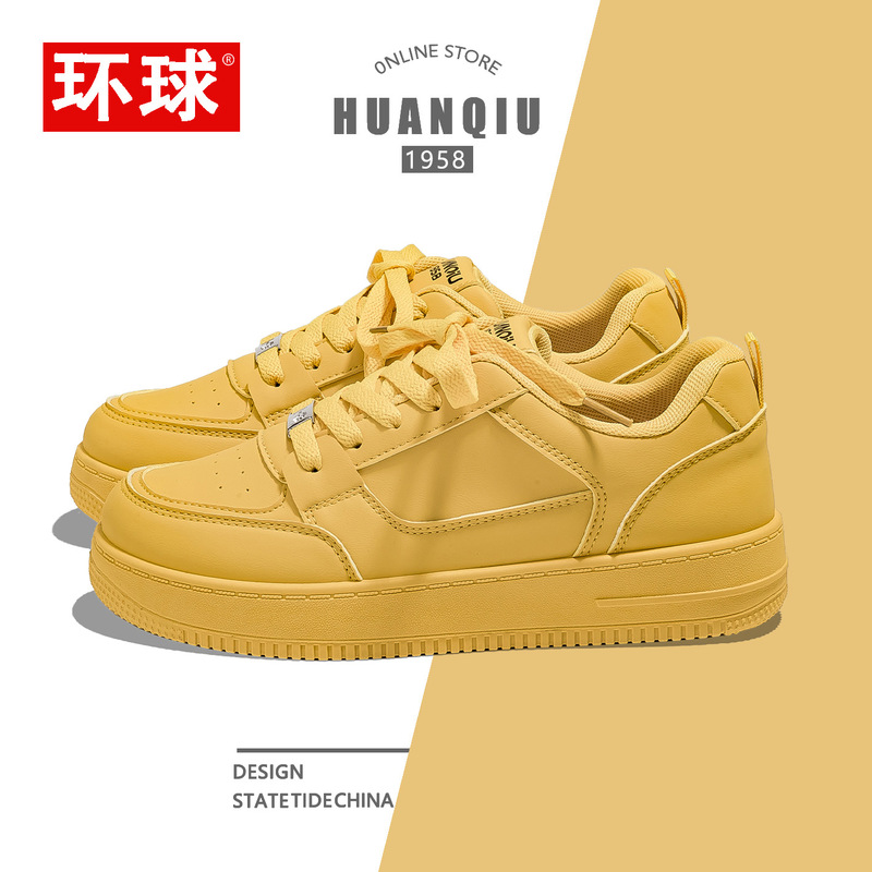 Universal Yellow Thick-Soled Genuine 2025 White Shoes New High-Looking Casual Versatile Student Popular Height-Increasing Sneakers Universal Yellow Thick-Soled Genuine 2025 White Shoes New High-Looking Casual Versatile Student Popular Height-Increasing Sneakers