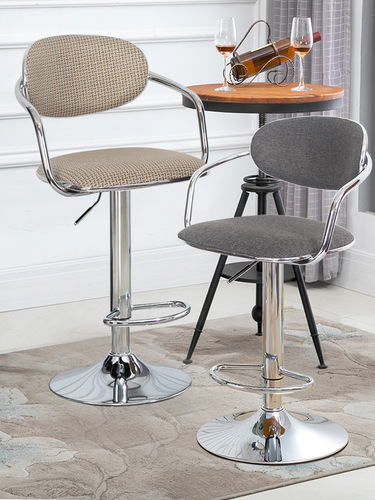 OD59 wholesale bar chair, comfortable high backrest waist lifting chair, simple wrought iron rattan bar stool front desk chair