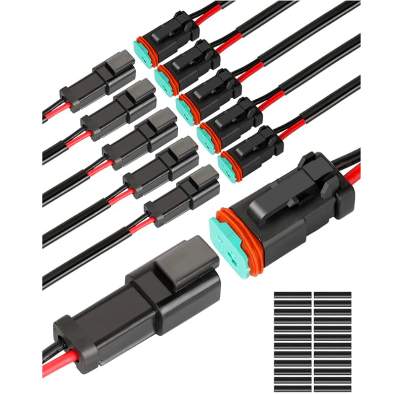 Dt Connector Waterproof Car Electrical Connector 16Awg Male and Female Connector with Heat Shrinkable Tube