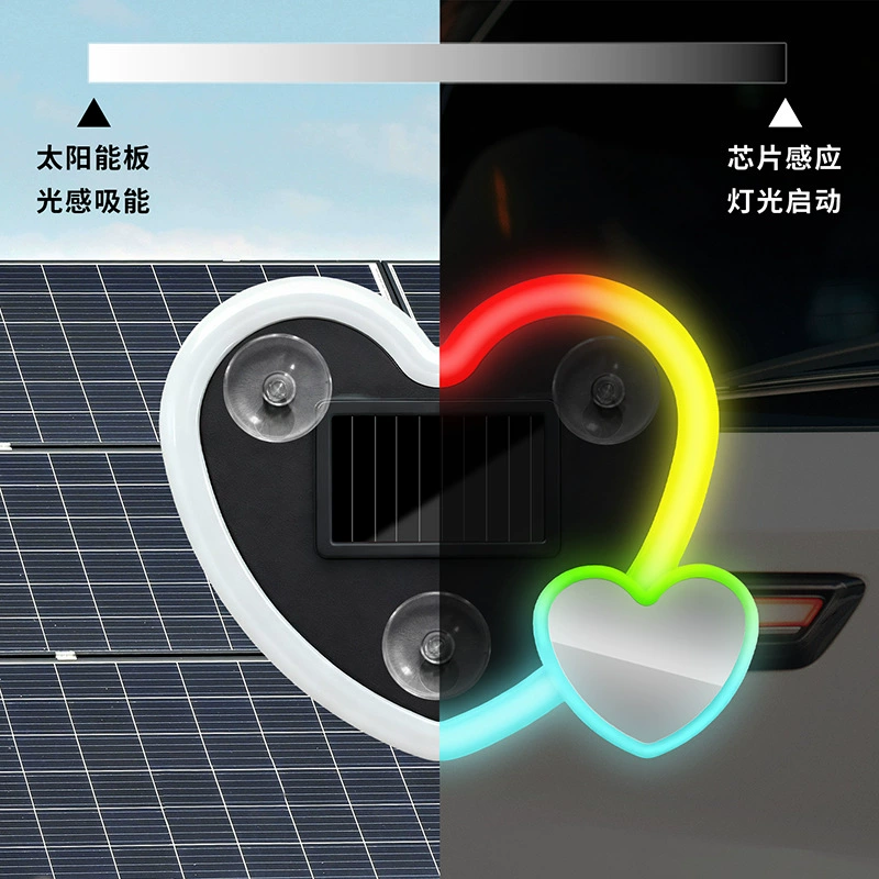 Lights solar-powered heart shaped, colorful lamp