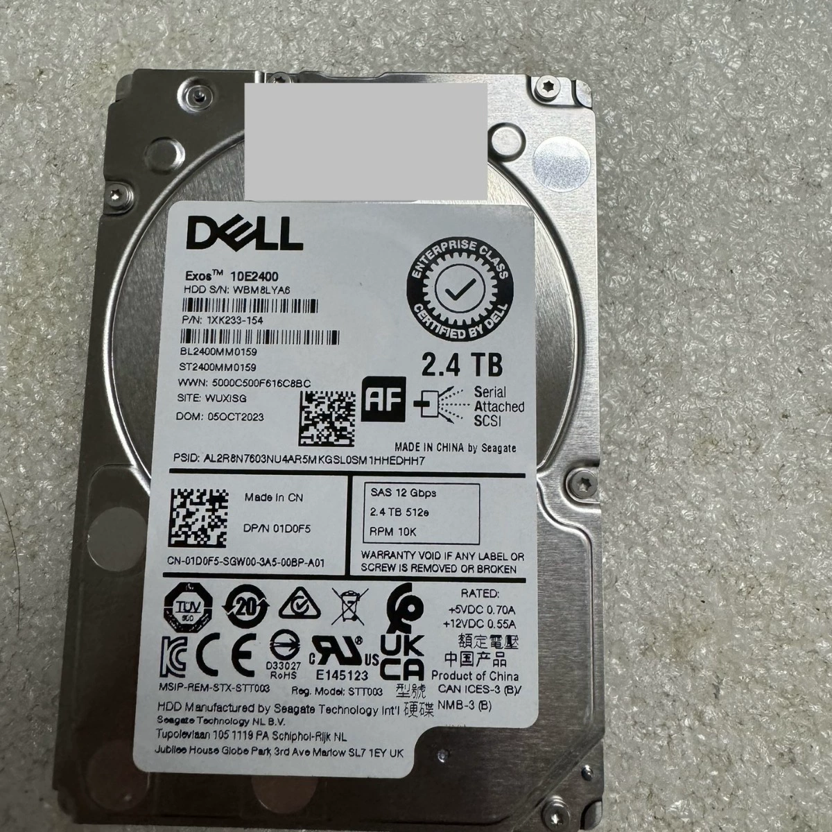Подходящий для сервера SAS Dell Жесткий диск 2.4T 2.5-дюйма 10000 об/мин ST2400MM0159 Эпоха