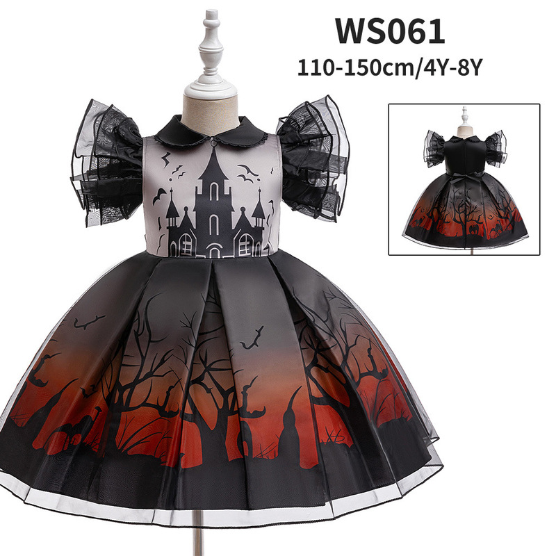 Halloween dress万聖魔女役はcos巫婆カボチャを演じてワンピースの王女のスカートを演出します。|undefined
