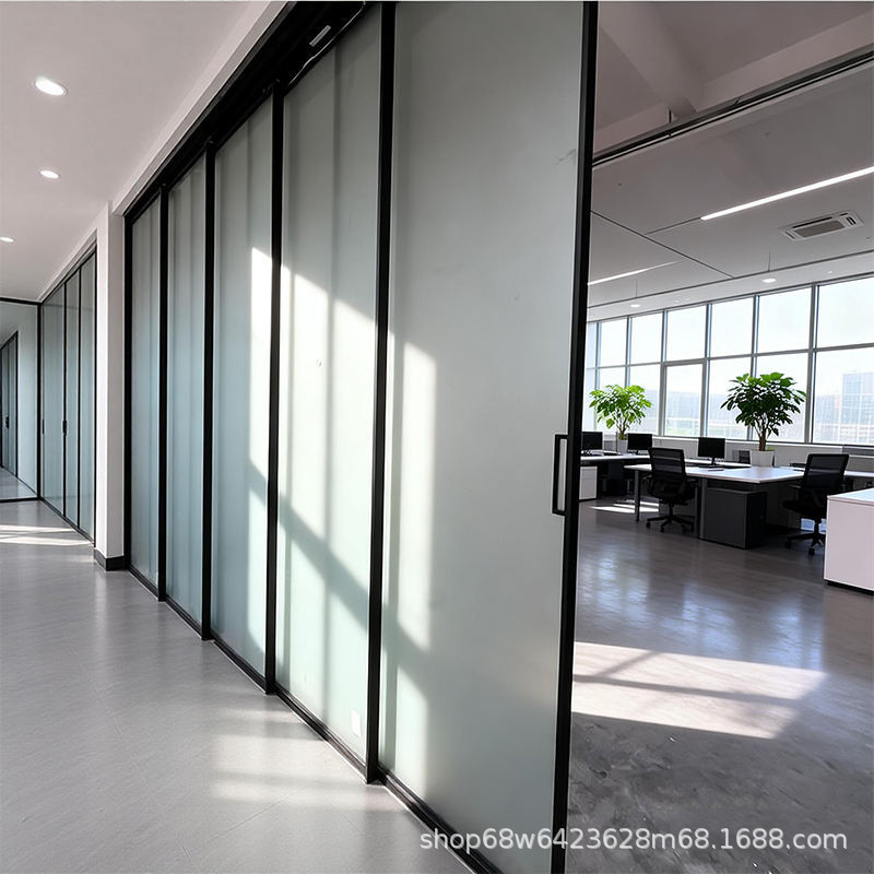 Business Office Building Glass Sliding Doors Reception Area Privacy Smart Glass Conference Room Automatic Glass Door Partition Wall