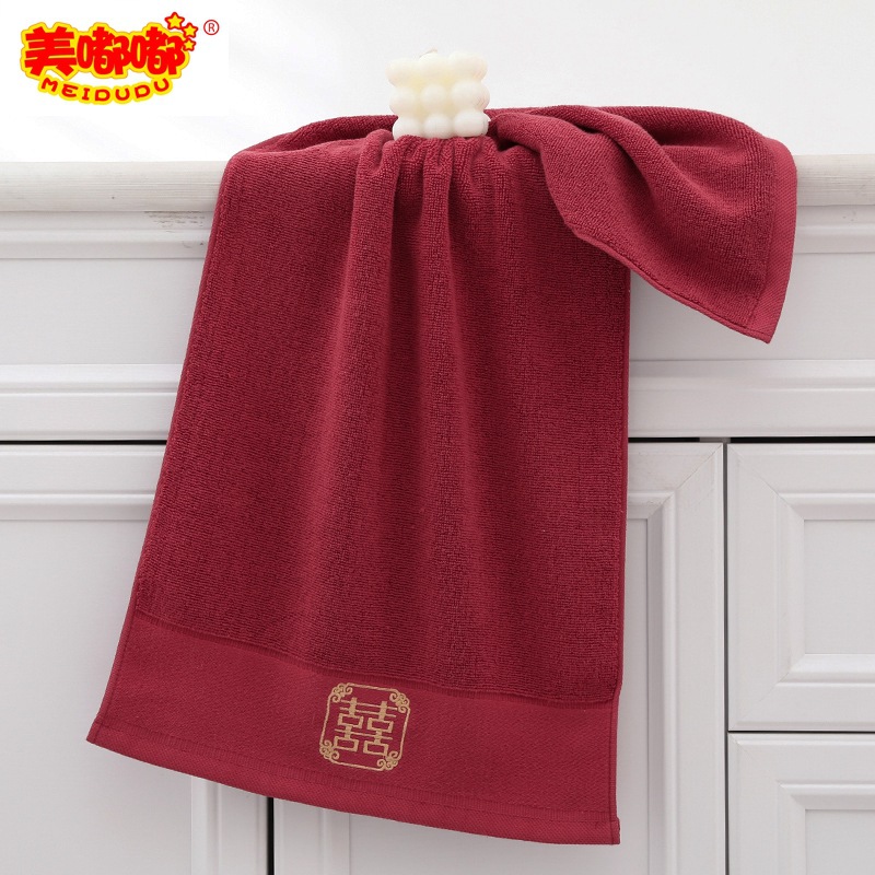 美嘟嘟酒红浴巾18