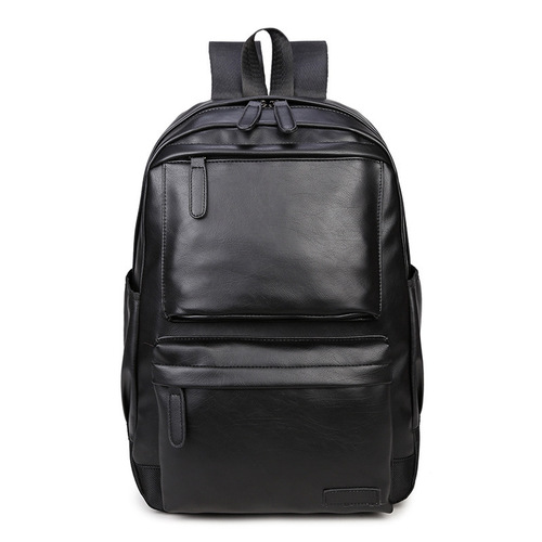 Lifestyle Men's Travel Bag Trendy Men's Bag Backpack Student High School Student School Bag PU Leather Fashion Korean Version Dual Shoulder Bag