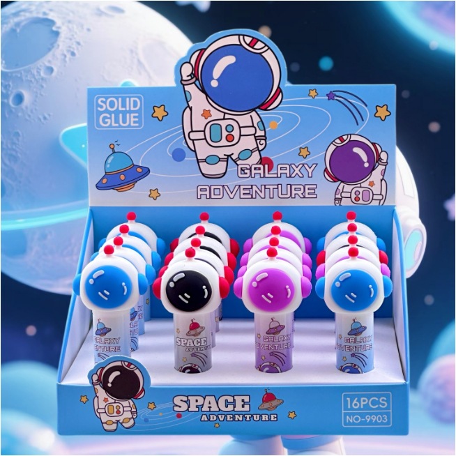 Nuevo astronauta pegamento sólido forma creativa barra de pegamento sólido de alta viscosidad y secado rápido para estudiantes de escuela primaria barra de pegamento hecha a mano de bricolaje