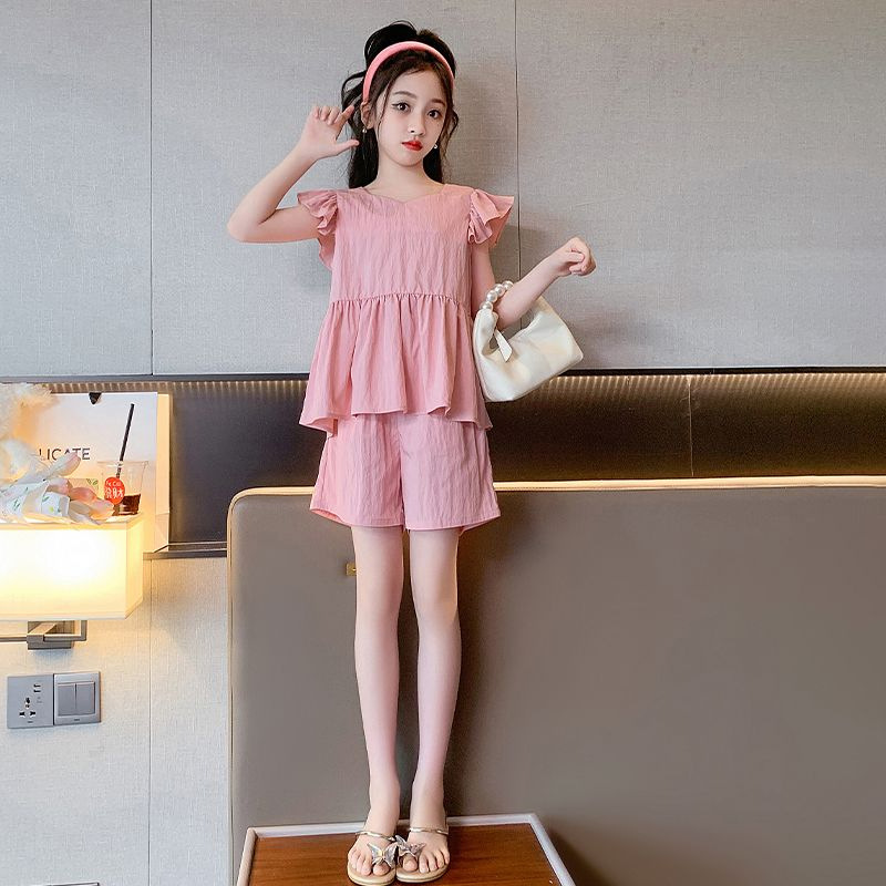 2024 nuevo verano casual traje de moda para niños camisa de manga corta de muñeca estilo occidental Delgado traje de dos piezas