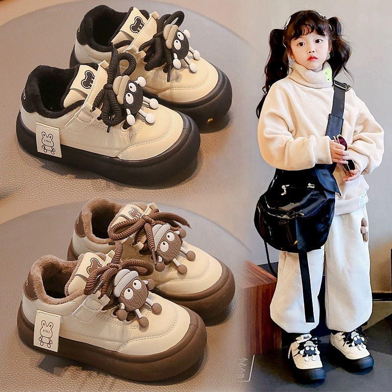 女童棉鞋2025冬季新款百搭休闲儿童鞋子小女孩运动鞋宝宝加绒板鞋