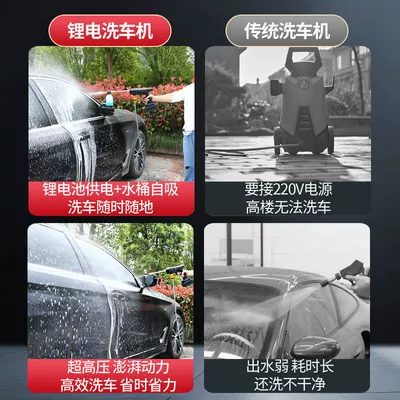 High pressure car wash water gun, household electric car washing machine Lithium