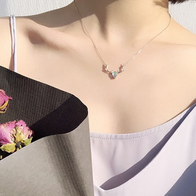 0017# 크리스탈 사슴 목걸이