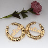 Bamboo earrings stainless steel, golden material, custom made, European style, punk style, wholesale