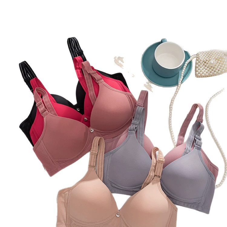Underwear, comfortable breathable supporting summer wireless bra, for middle age, plus size
