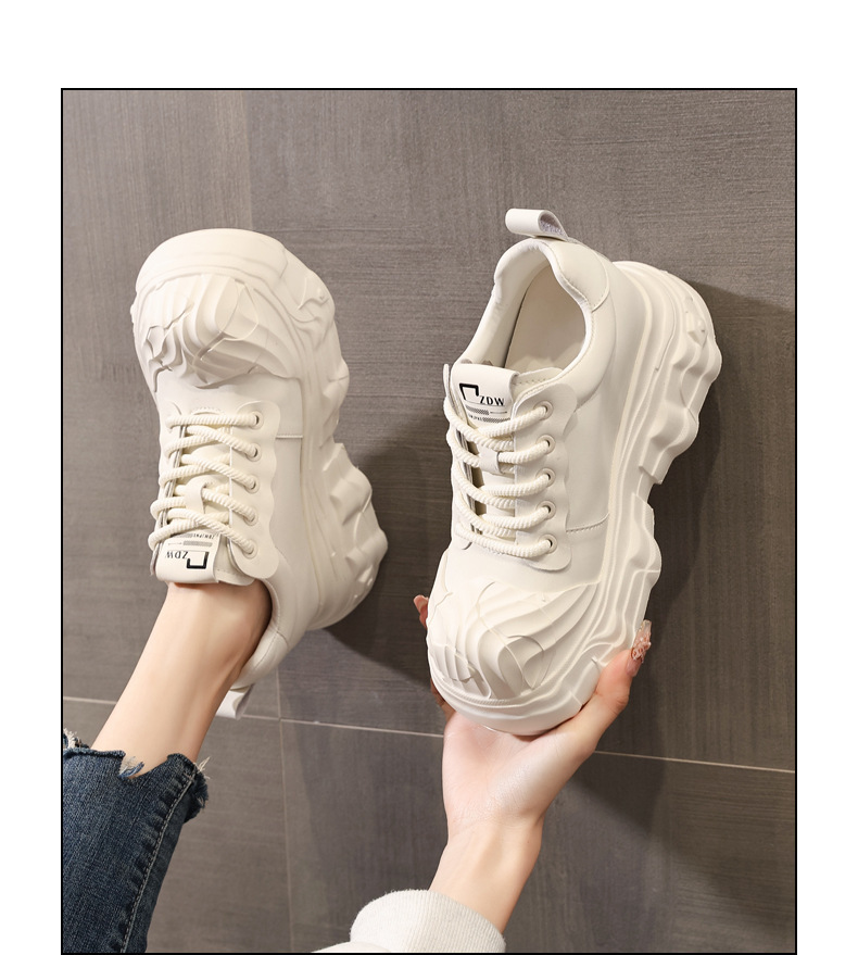 Giày sneaker nữ đế dày tăng chiều cao siêu mềm trắng — màu trắng chi tiết 14