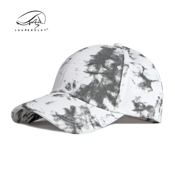 European and American Retro Cotton Tie-Dye Baseball Cap for Men and Women, Korean Style Sun Protection Sun Hat, Colorful Ponytail Peaked Cap