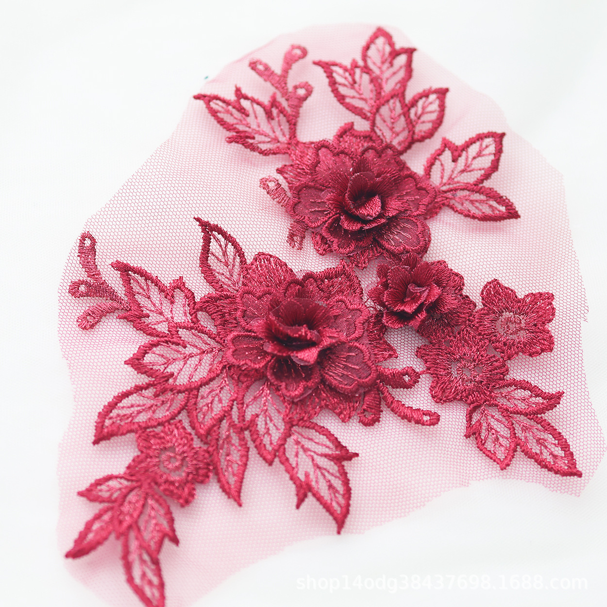 立体对花彩色刺绣立体蕾丝朵花diy新娘婚纱礼服团扇辅料蕾丝花朵