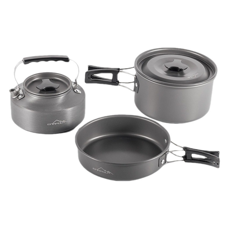 セット鍋屋外鍋調理器具携帯セット野外キャンプ水筒キャンプフライパン野炊飯装備用品大全
