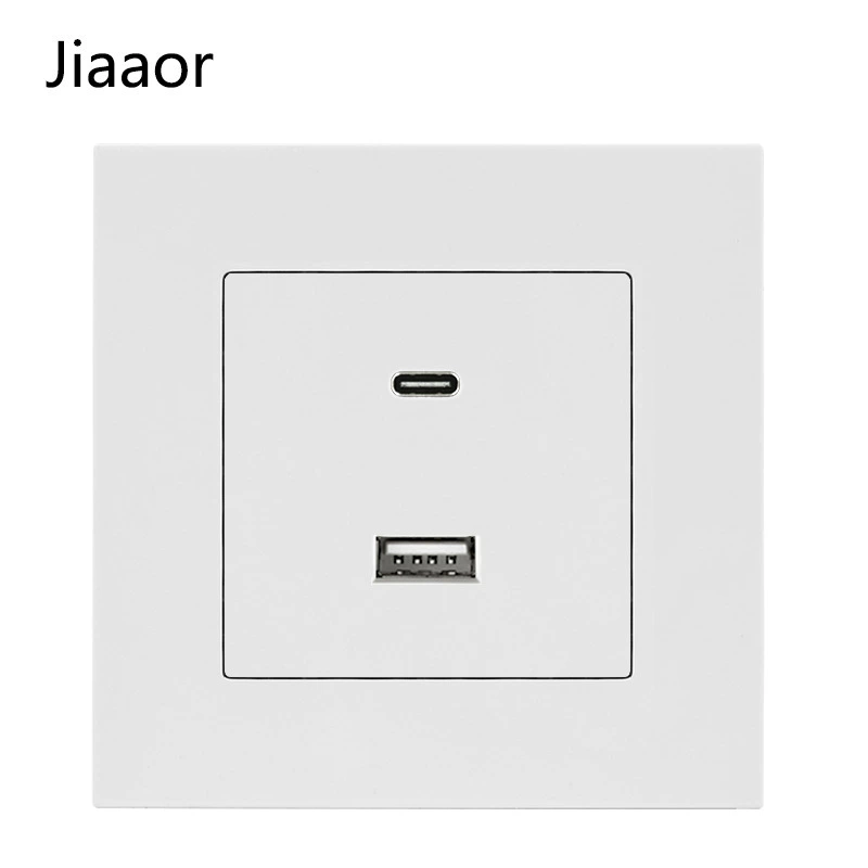 16A white European standard switch socket panel German style double European standard with USB+type C wall socket concealed installation