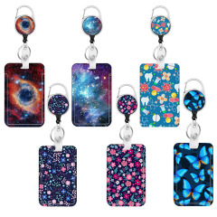 Student ID card holder creative trendy cute cartoon transparent work permit transportation card meal card lanyard pendant card holder