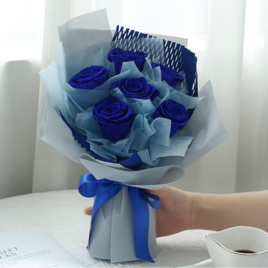 Ramo de Rosas con Salsa de Ciruela Negra, Regalo de San Valentín o Cumpleaños, Flores Secas, Flores Reales, Flores Eternas, Ramo de Flores Terminado, Sensación de Alta Gama