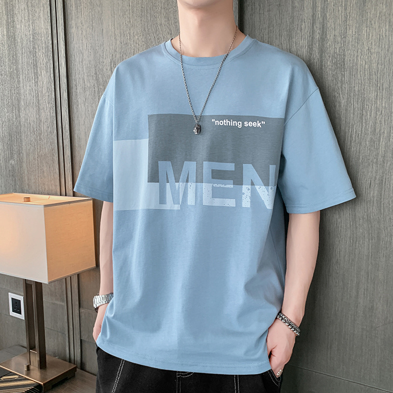 Camisas y ropa con mangas tres cuartos, camisas de verano de manga corta, ropa holgada estilo Hong Kong, camisetas, capas base, estilo moderno y fresco de Hong Kong.