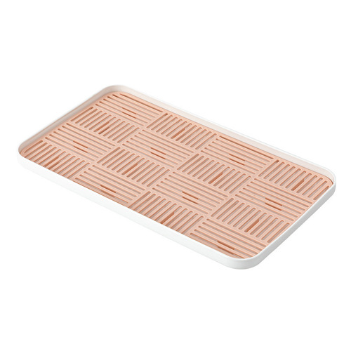 Household rectangular plastic double-layer drain tea tray dry soak Japanese kitchen creative fruit water cup tea set tray