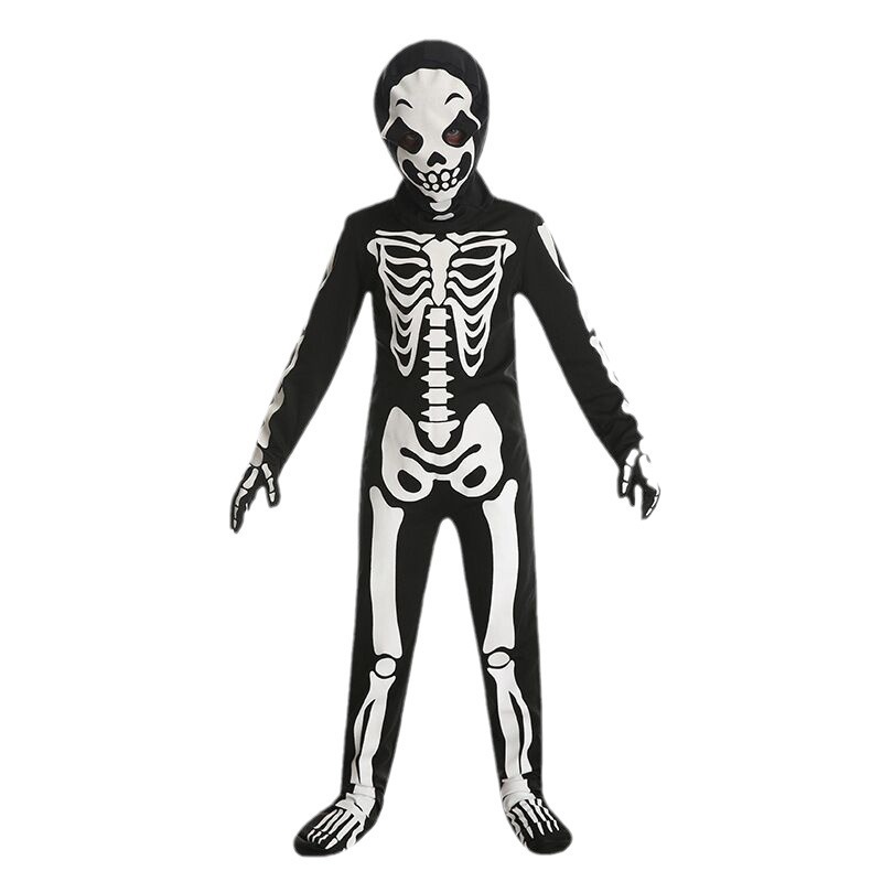 Halloween Niños de la muerte ropa de esqueleto para niños cos de la muerte espectáculo ropa de fiesta ropa de esqueleto de luz nocturna