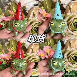 Cross Border Little Wizards Frog Ornaments Creative Garden Courtyard Decorative Pointed Hat Little Frog