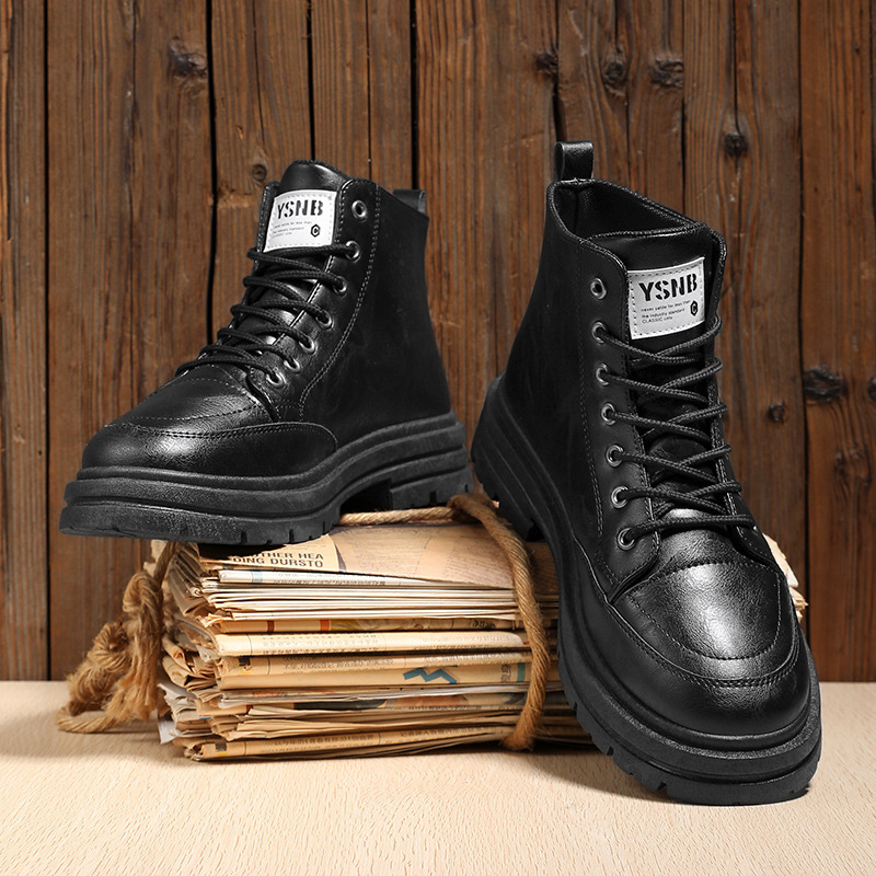 Otoño zapatos de hombre, botas Martin, botas británicas de trabajo para hombres, zapatos casuales de trabajo para hombres, botas de trabajo altas