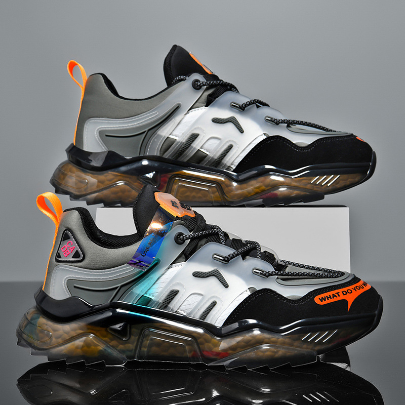 Men's Low-Top Dad Shoes, New Thick-Soled Sneakers, New Colors, Trendy Mesh Running Shoes 202