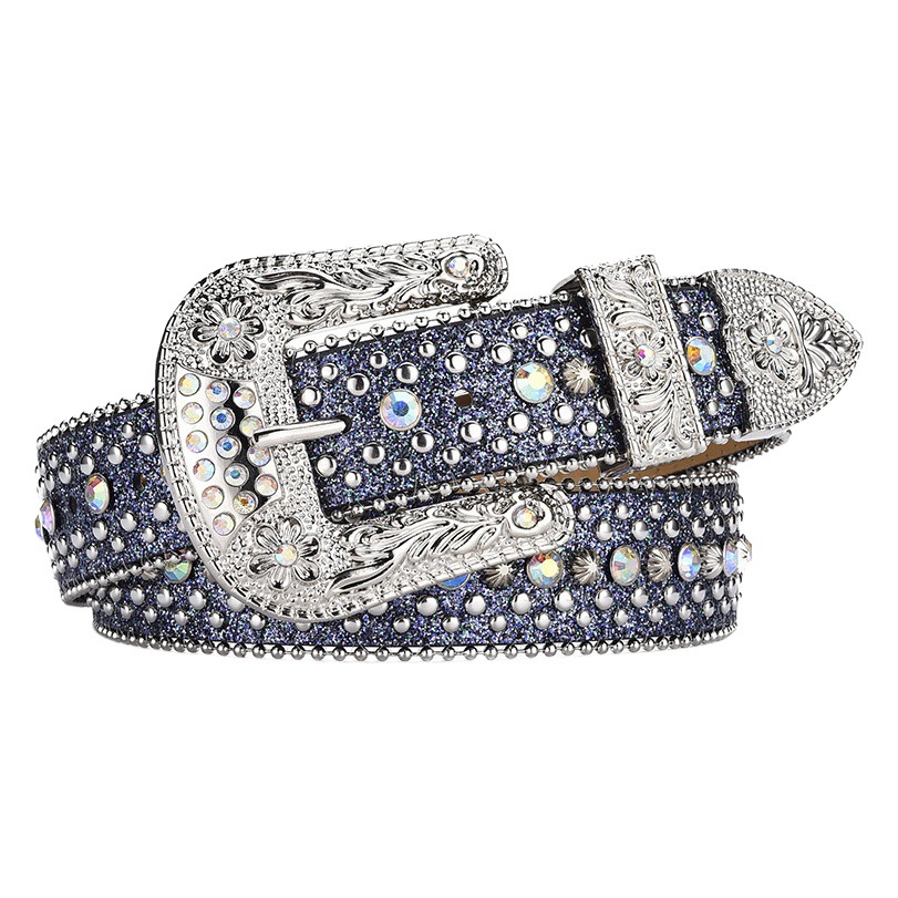 Diamantes de imitación cinturón estilo y2g de las mujeres decoración de la correa ancha moda europea y americana personalizada diamantes incrustados jeans con sentido de diseño versátil