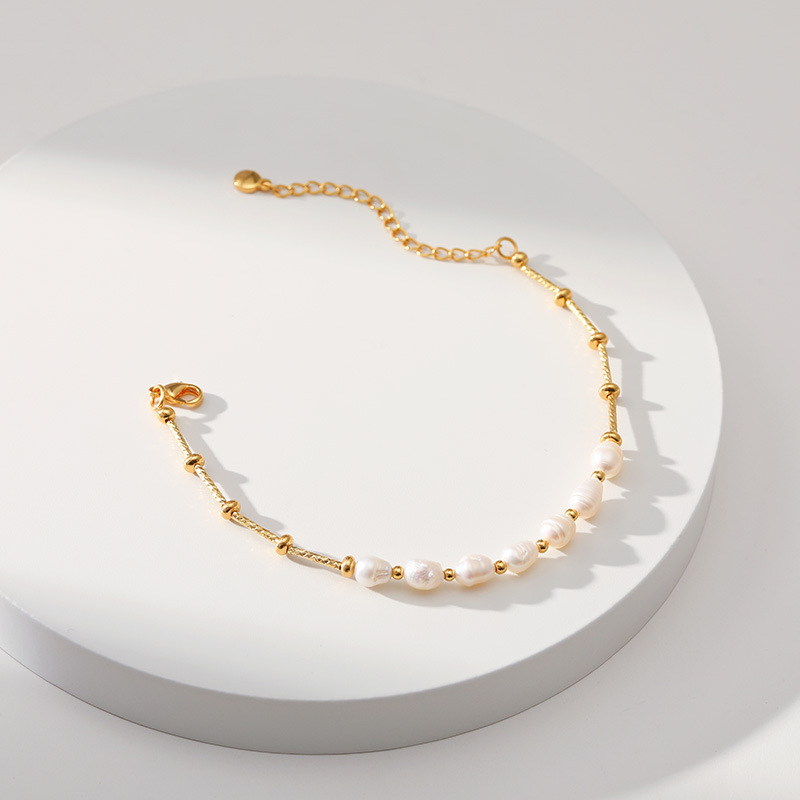 Baroque Style Geometric Pearl Copper Bracelets 1 Piece